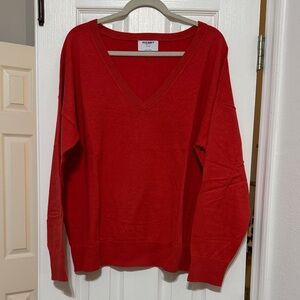Old Navy Vibrant Red V-Neck Sweater